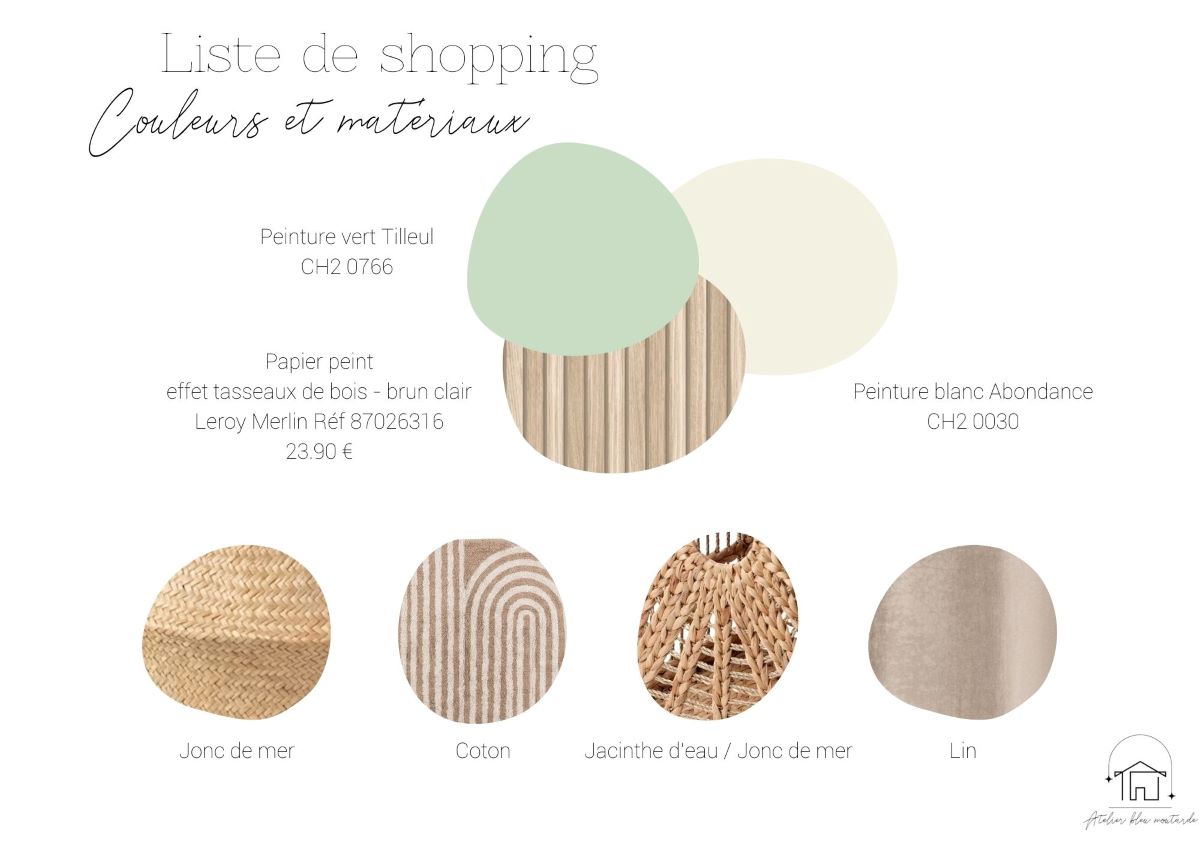 Atelier bleu moutarde Décoration d'intérieur & coaching déco dans l'Oise - Projet F&O - liste de shopping 4
