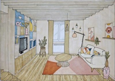Aménagement d’un salon salle à manger de 20m² à Chantilly